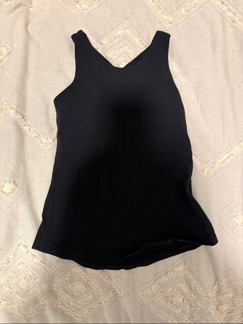 lululemon athletica Black Ribbed Scoop-Neck Tank